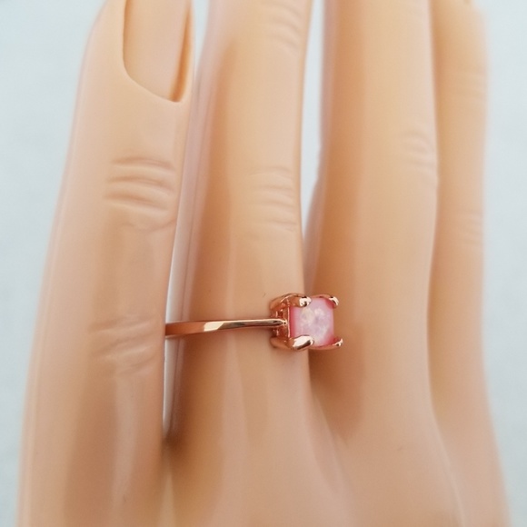 Delicate Rose Gold & Pink Opal Ring - Picture 8 of 8